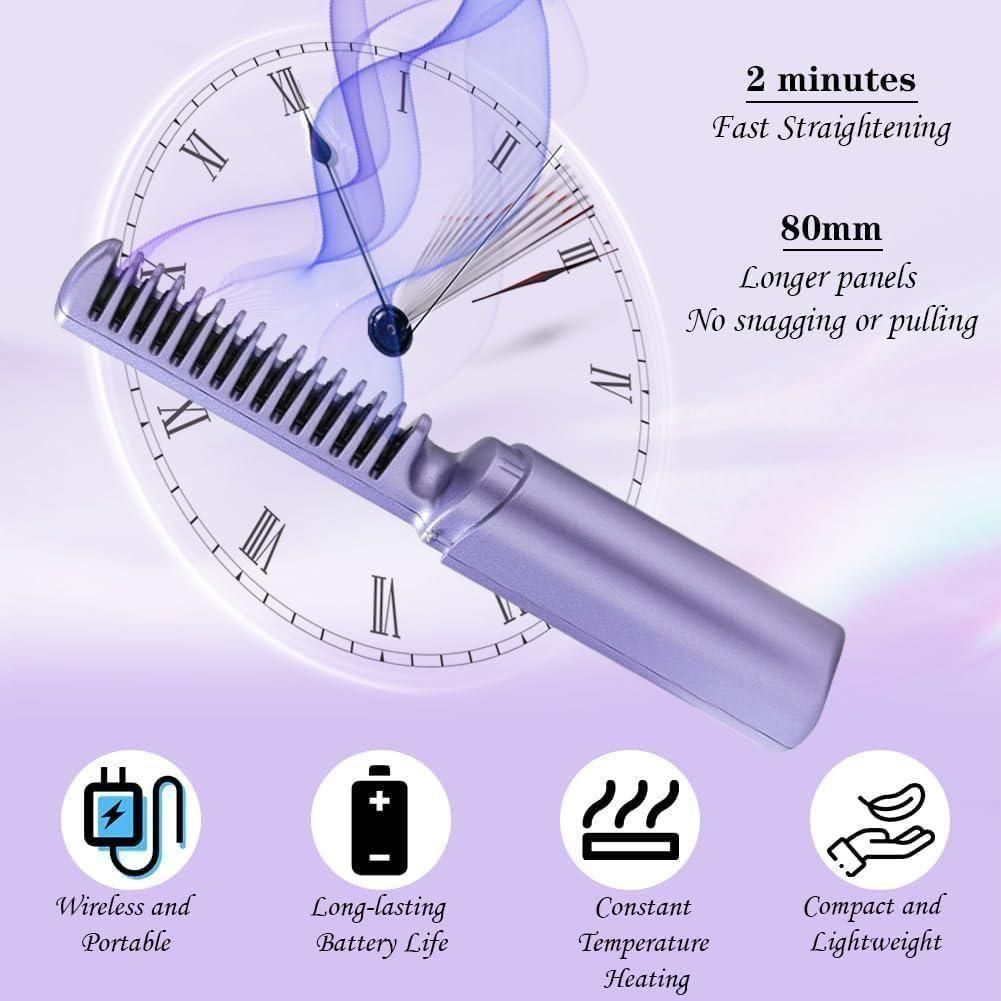 Meneflix – Mini Cordless Hair Straightener & Hot Comb 💇♀️