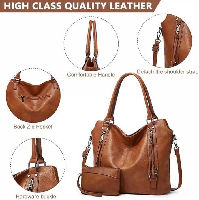 Femme Classy PU Leather Tote – 2-in-1 Women’s Purse & Handbag 👛