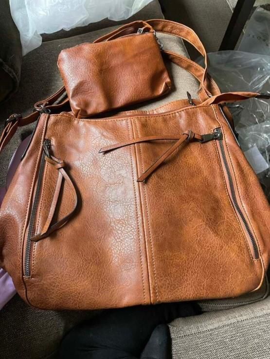 Femme Classy PU Leather Tote – 2-in-1 Women’s Purse & Handbag 👛