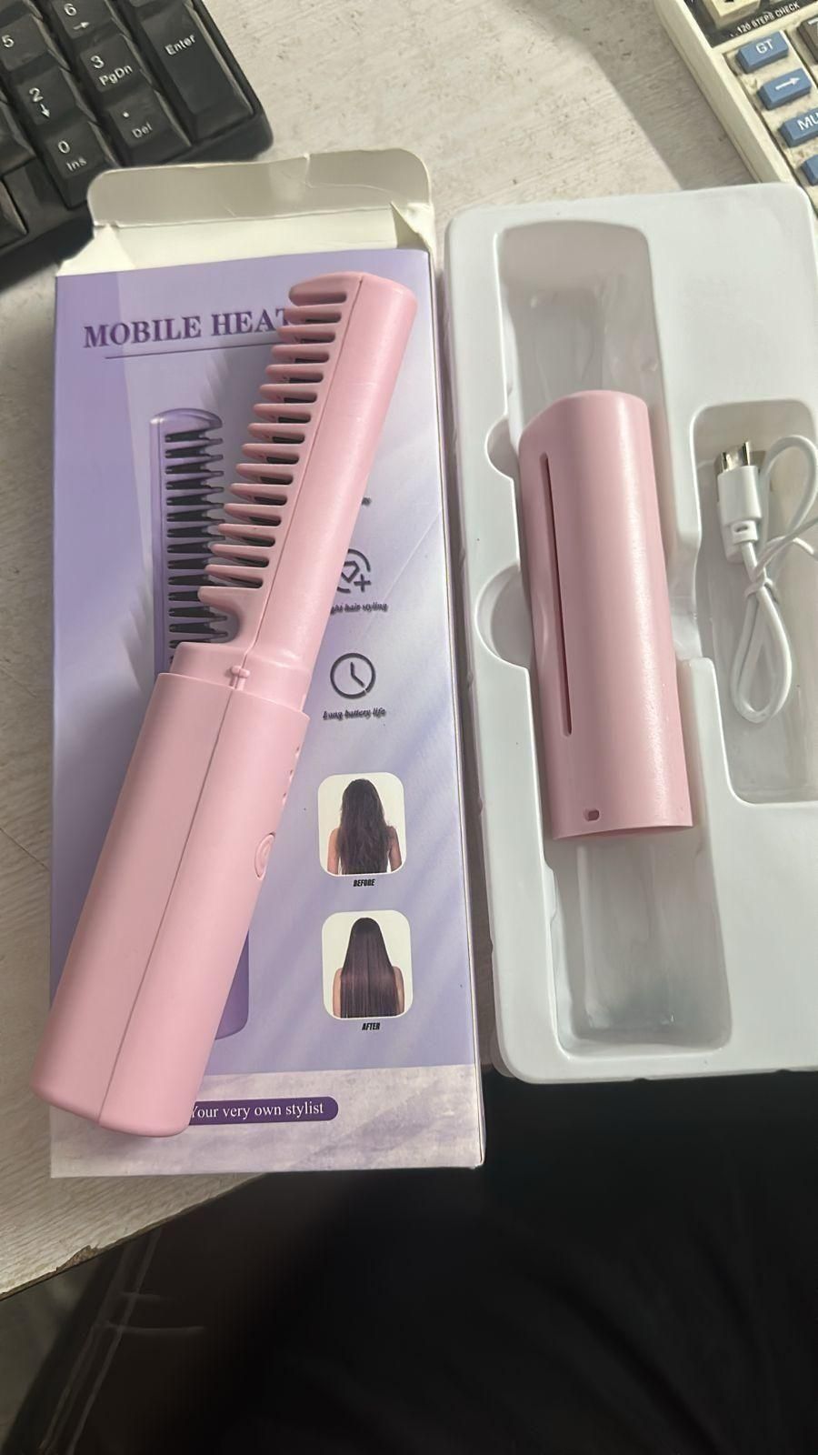 Meneflix – Mini Cordless Hair Straightener & Hot Comb 💇♀️