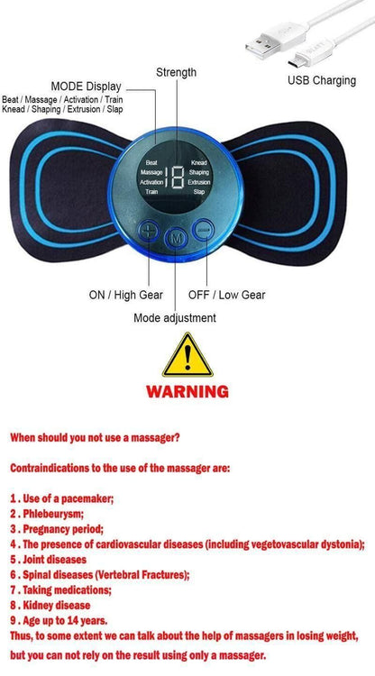Pulse Relax – 8-Mode 19-Level Rechargeable Mini Massager 🦋