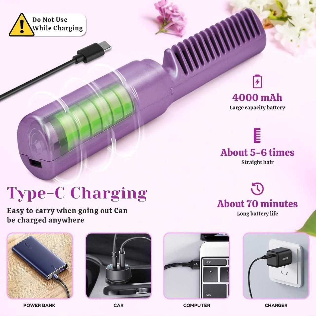 Meneflix – Mini Cordless Hair Straightener & Hot Comb 💇‍♀️
