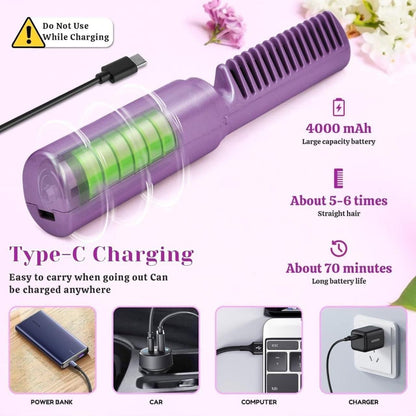 Meneflix – Mini Cordless Hair Straightener & Hot Comb 💇‍♀️