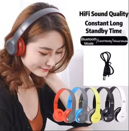 Wireless Bluetooth P47 Sport Classic Gaming DJ Headphone (Multicolor) 🎧